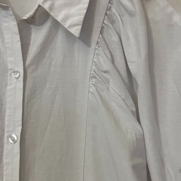 Topshop Women's Shirt Dress Button Down Long Sleeve Size 8 White - Picture 3 of 10